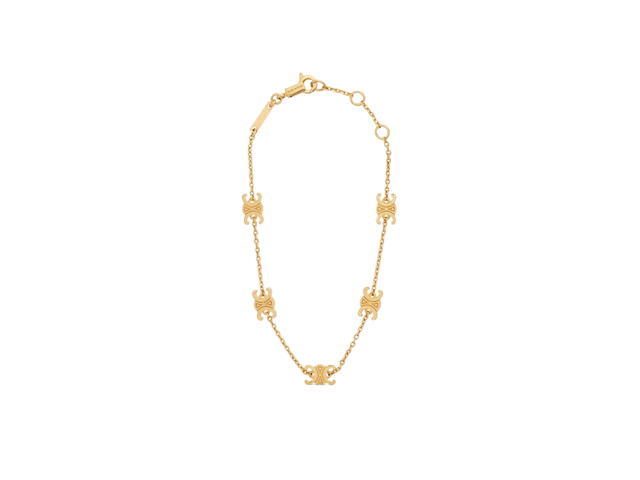 Celine Celine Triomphe Mini Triomphe Bracelet In Brass With Gold Finish Gold - view 1