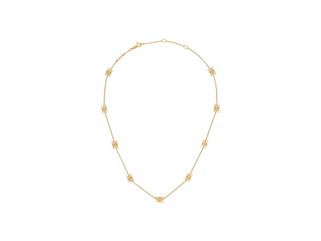 Celine Celine Triomphe Mini Triomphe Necklace In Brass With Gold Finish Gold