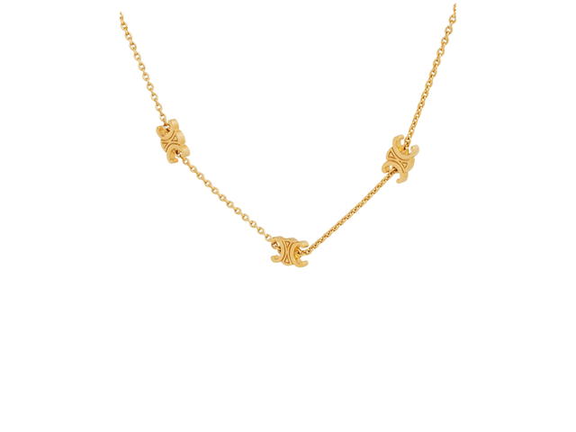 Celine Celine Triomphe Mini Triomphe Necklace In Brass With Gold Finish Gold - view 2