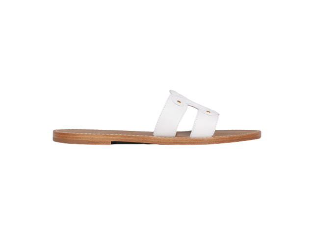 Celine Celine Triomphe Mule In Calfskin White (W) - view 1