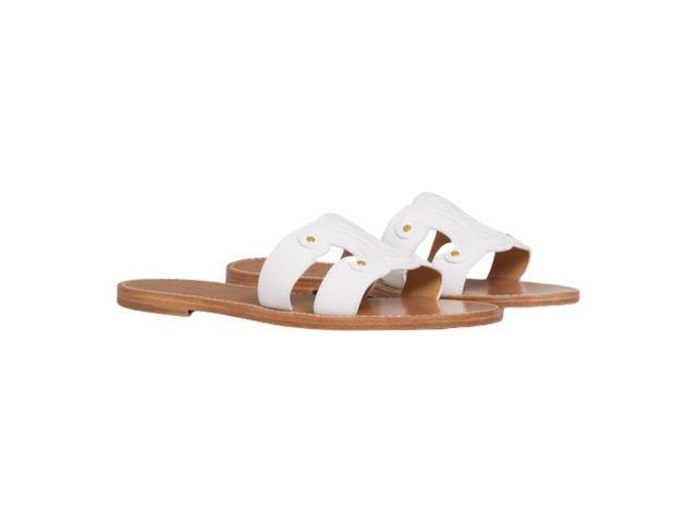 Celine Celine Triomphe Mule In Calfskin White (W) - view 2