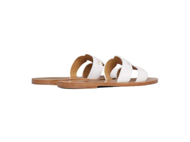 Celine Celine Triomphe Mule In Calfskin White (W) - view 3