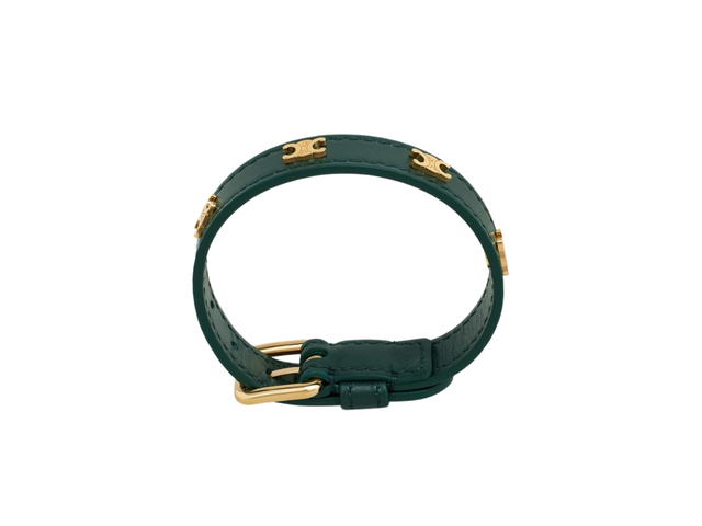 Celine Celine Triomphe Multi Leather Bracelet In Brass With Gold Finish And Calfskin Gold Amazone - view 1