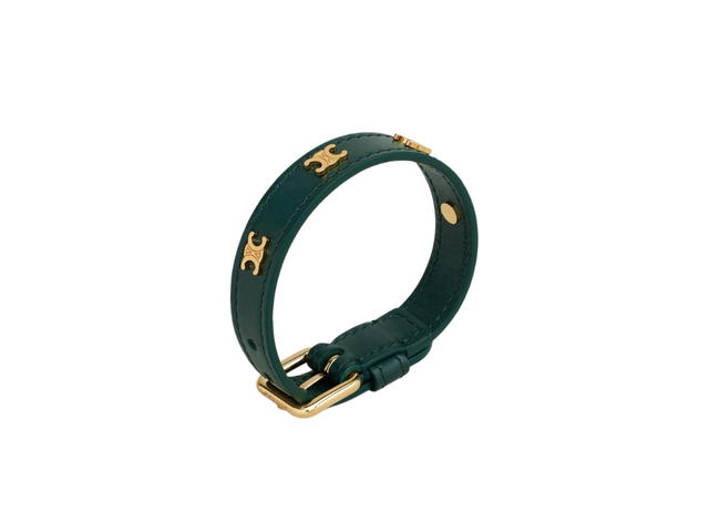 Celine Celine Triomphe Multi Leather Bracelet In Brass With Gold Finish And Calfskin Gold Amazone - view 3