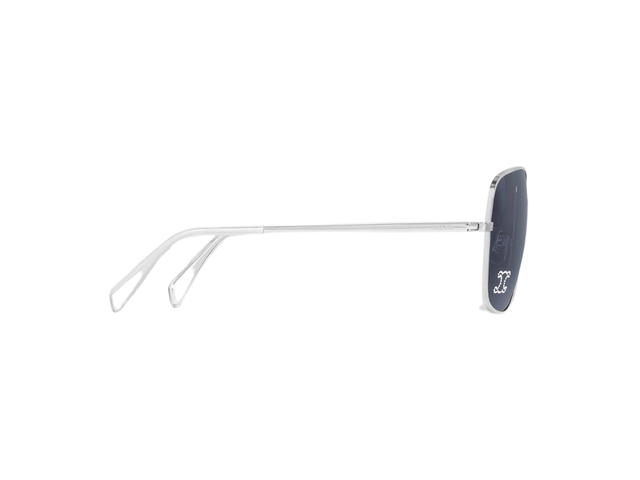 Celine Celine Triomphe Rhinestone 01 Sunglasses In Metal With Crystals Silver Grey - view 3