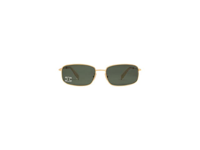 Celine Celine Triomphe Rhinestone 02 Sunglasses In Metal With Crystals Gold-Green - view 1
