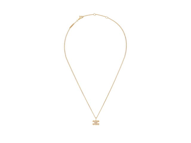 Celine Celine Triomphe Rhinestone Necklace In Brass With Gold Finish And Crystals Gold - view 1