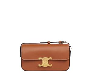 Buy Celine Triomphe Shoulder Bag In Natural Calfskin With Gold Finishing Tan at Sasom – Authentic and Ready to Ship