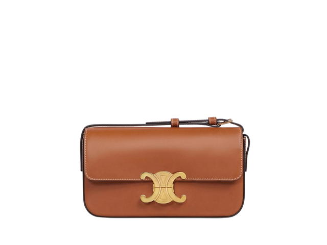 Celine Celine Triomphe Shoulder Bag In Natural Calfskin With Gold Finishing Tan - view 1
