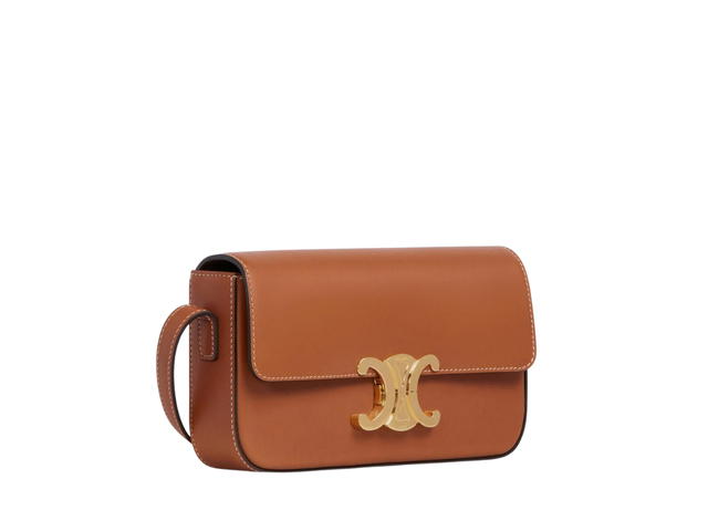 Celine Celine Triomphe Shoulder Bag In Natural Calfskin With Gold Finishing Tan - view 3