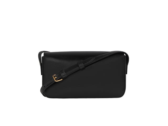 Celine Celine Triomphe Shoulder Bag In Shiny Calfskin With Gold Finishing Black - view 2