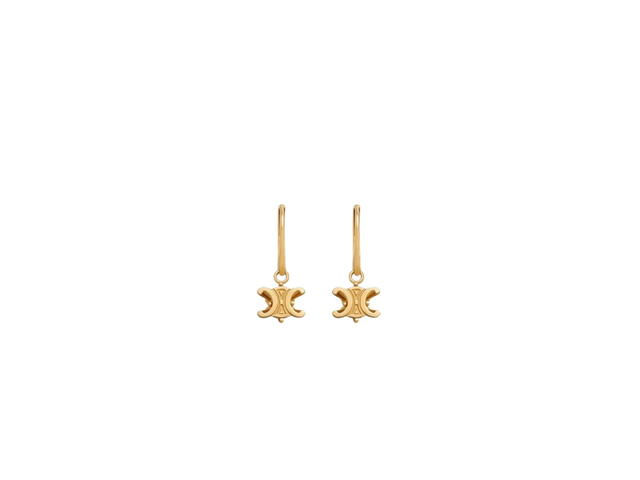 Celine Celine Triomphe Solitaire Earrings In Brass With Gold Finish Gold - view 1