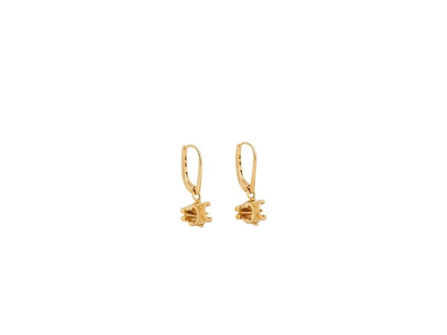 Celine Celine Triomphe Solitaire Earrings In Brass With Gold Finish Gold - view 2