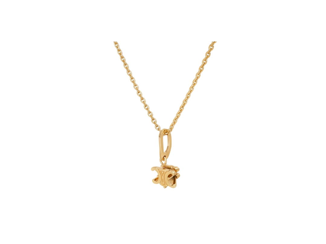 Celine Celine Triomphe Solitaire Necklace in Brass with Gold Finish
