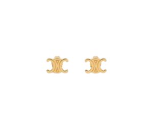 Buy Celine Triomphe Studs In Brass With Gold Finish Gold at Sasom – Authentic and Ready to Ship