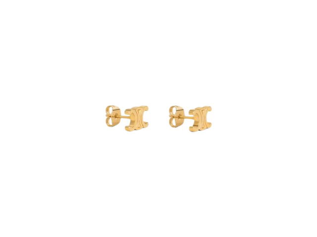 Celine Celine Triomphe Studs In Brass With Gold Finish Gold - view 2