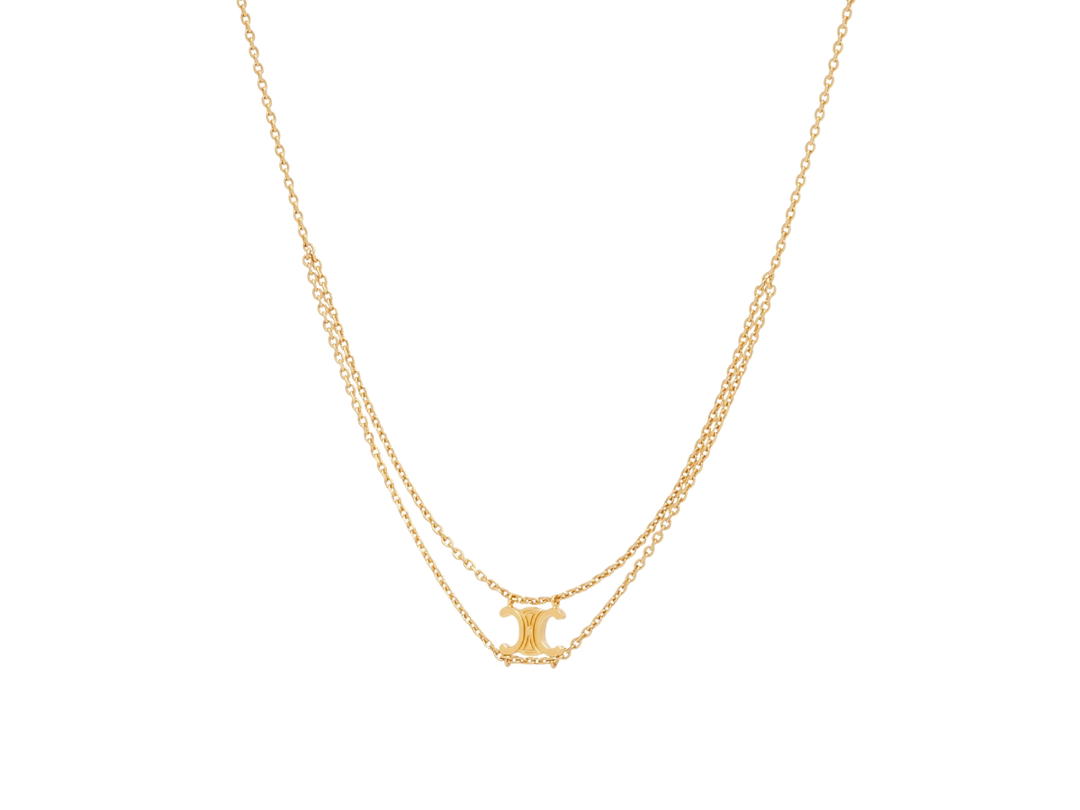 Celine Celine Triomphe Suspended Necklace In Brass With Gold Finish Gold