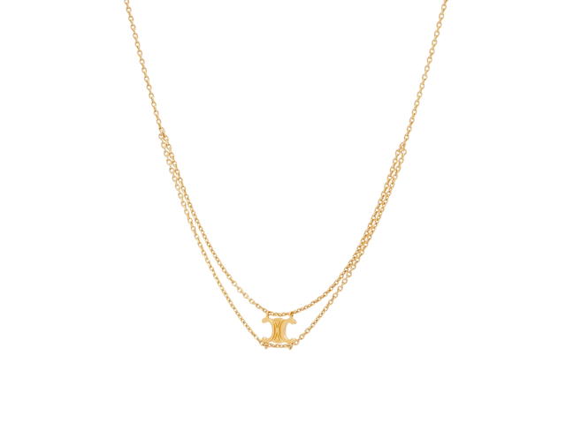 Celine Celine Triomphe Suspended Necklace In Brass With Gold Finish Gold - view 1
