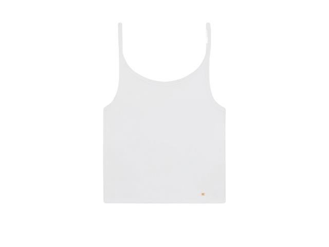 Celine Celine Triomphe Tank Top In Ribbed Cotton Optic White - view 1