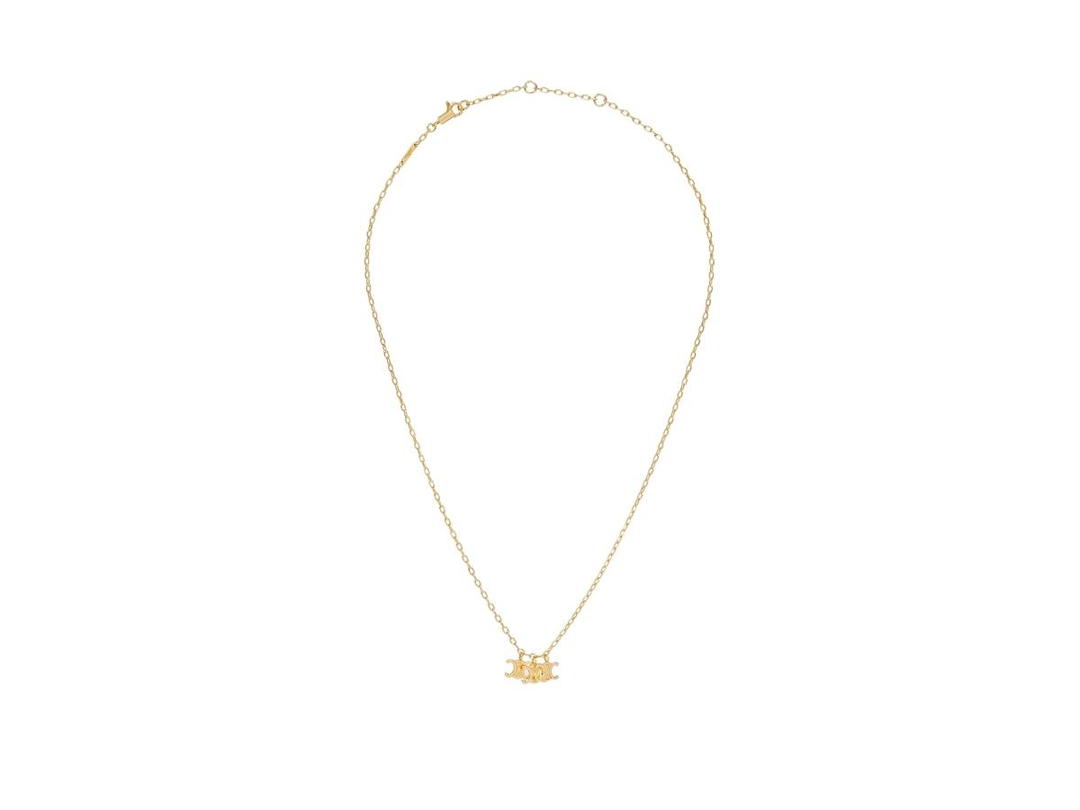 Celine Celine Triomphe Trio Necklace In Brass With Gold Finish Gold