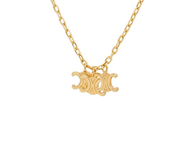 Celine Celine Triomphe Trio Necklace In Brass With Gold Finish Gold - view 2