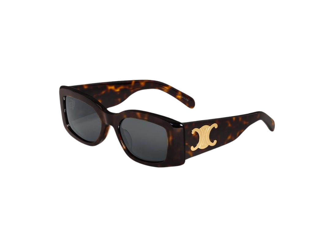 Celine Celine Triomphe XL 01 Sunglasses In Acetate With Smoke Lenses Red Havana