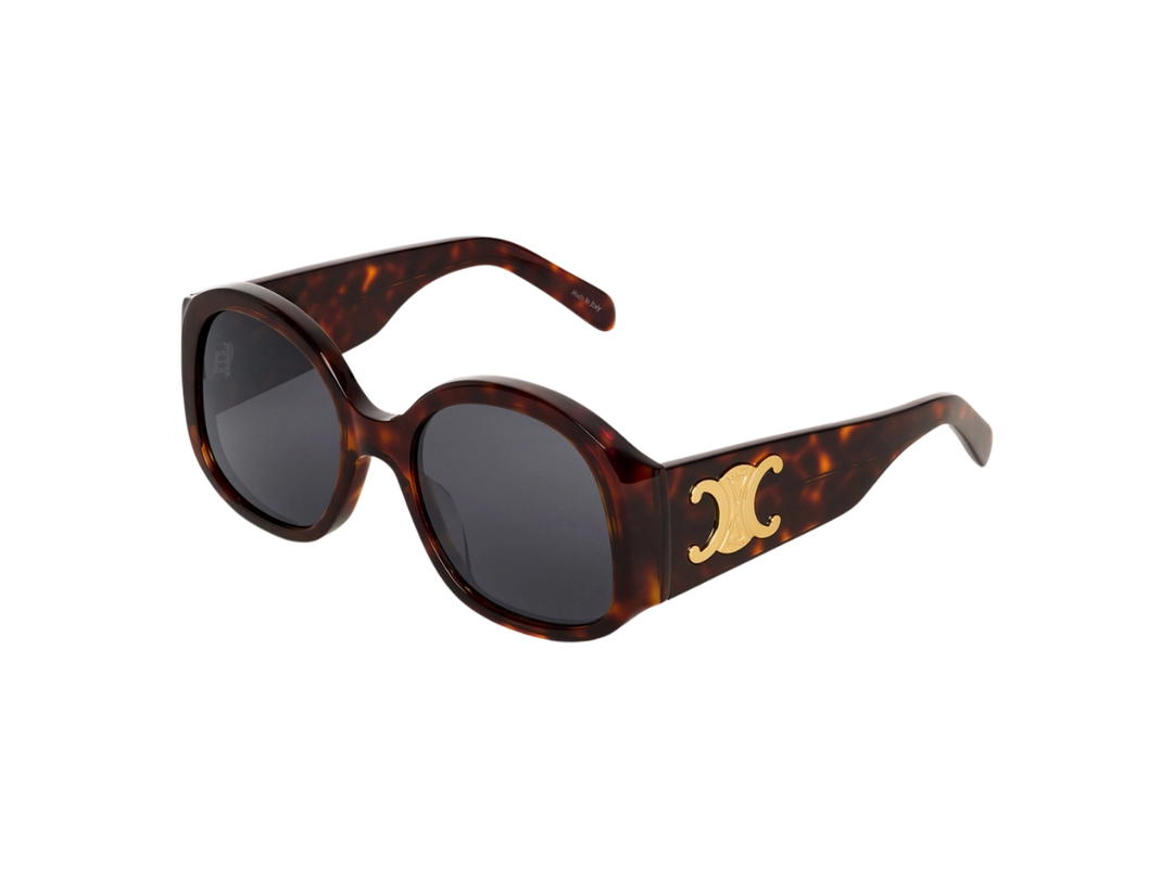 Celine Celine Triomphe XL 02 Sunglasses In Acetate Frame With Smoke Lenses Red Havana