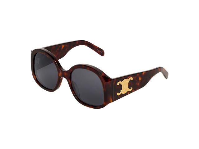 Celine Celine Triomphe XL 02 Sunglasses In Acetate Frame With Smoke Lenses Red Havana - view 1