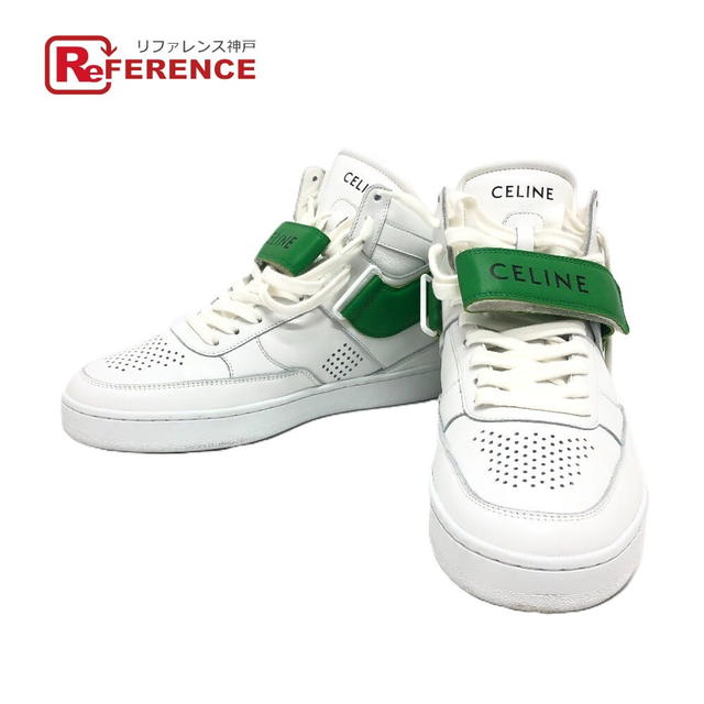 Celine CELINE velcro strap High-Cut Sneakers Shoes sneakers Leather White/Green - view 1