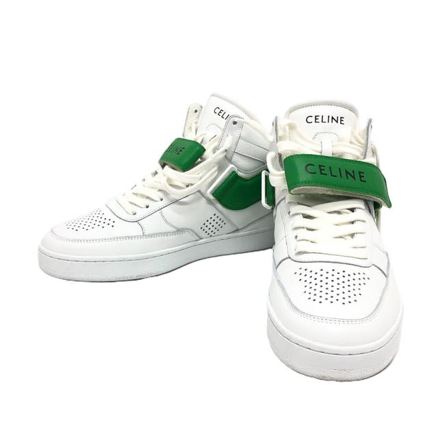 Celine CELINE velcro strap High-Cut Sneakers Shoes sneakers Leather White/Green - view 2