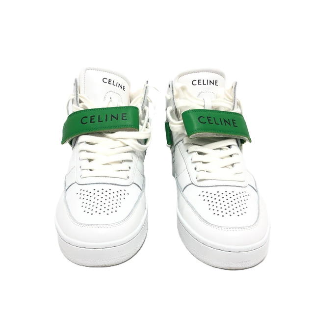 Celine CELINE velcro strap High-Cut Sneakers Shoes sneakers Leather White/Green - view 3