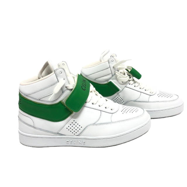 Celine CELINE velcro strap High-Cut Sneakers Shoes sneakers Leather White/Green - view 4