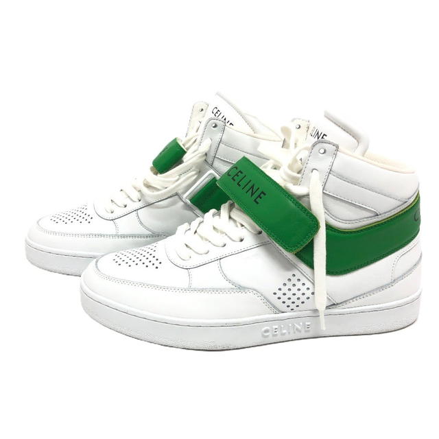 Celine CELINE velcro strap High-Cut Sneakers Shoes sneakers Leather White/Green - view 5