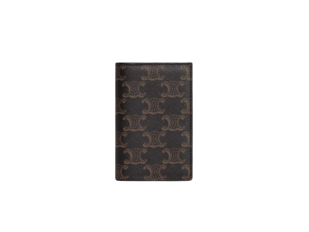 Celine Celine Vertical Card Holder In Triomphe Canvas Black