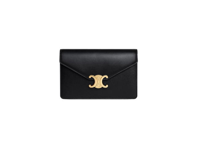 Celine Celine Wallet On Chain Triomphe In Shiny Calfskin Black - view 1
