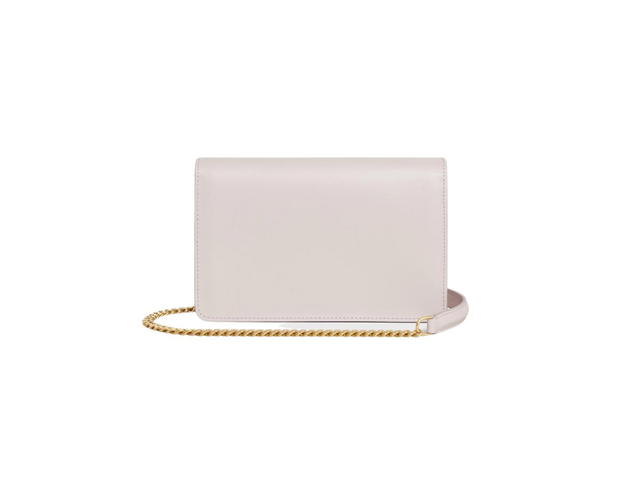 Celine Celine Wallet On Chain Triomphe In Shiny Calfskin Chalk - view 2