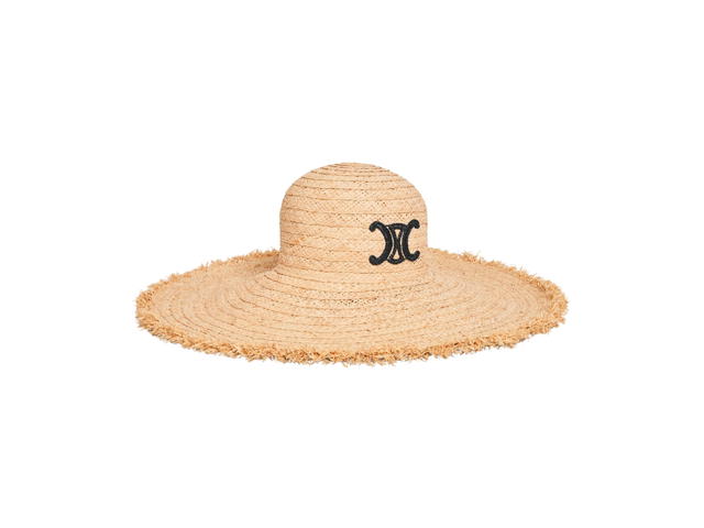 Celine Celine Wide-Brimmed Triomphe Hat In Raffia Natural - view 2