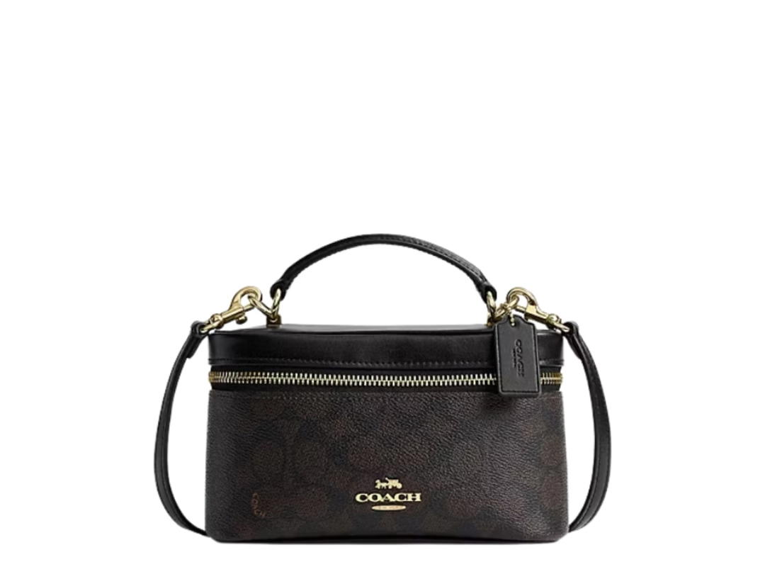 Coach Coach Rainer Crossbody Bag 18 In Signature Canvas Walnut Black