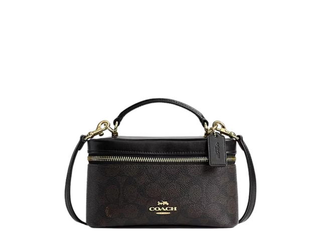 Coach Coach Rainer Crossbody Bag 18 In Signature Canvas Walnut Black - view 1