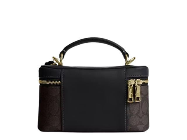 Coach Coach Rainer Crossbody Bag 18 In Signature Canvas Walnut Black - view 3