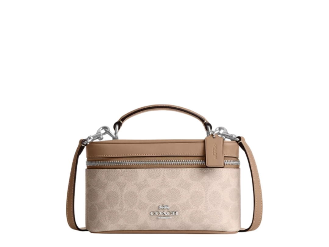 Coach Coach Rainer Crossbody Bag 18 In Signature Canvas Silver Sand Taupe