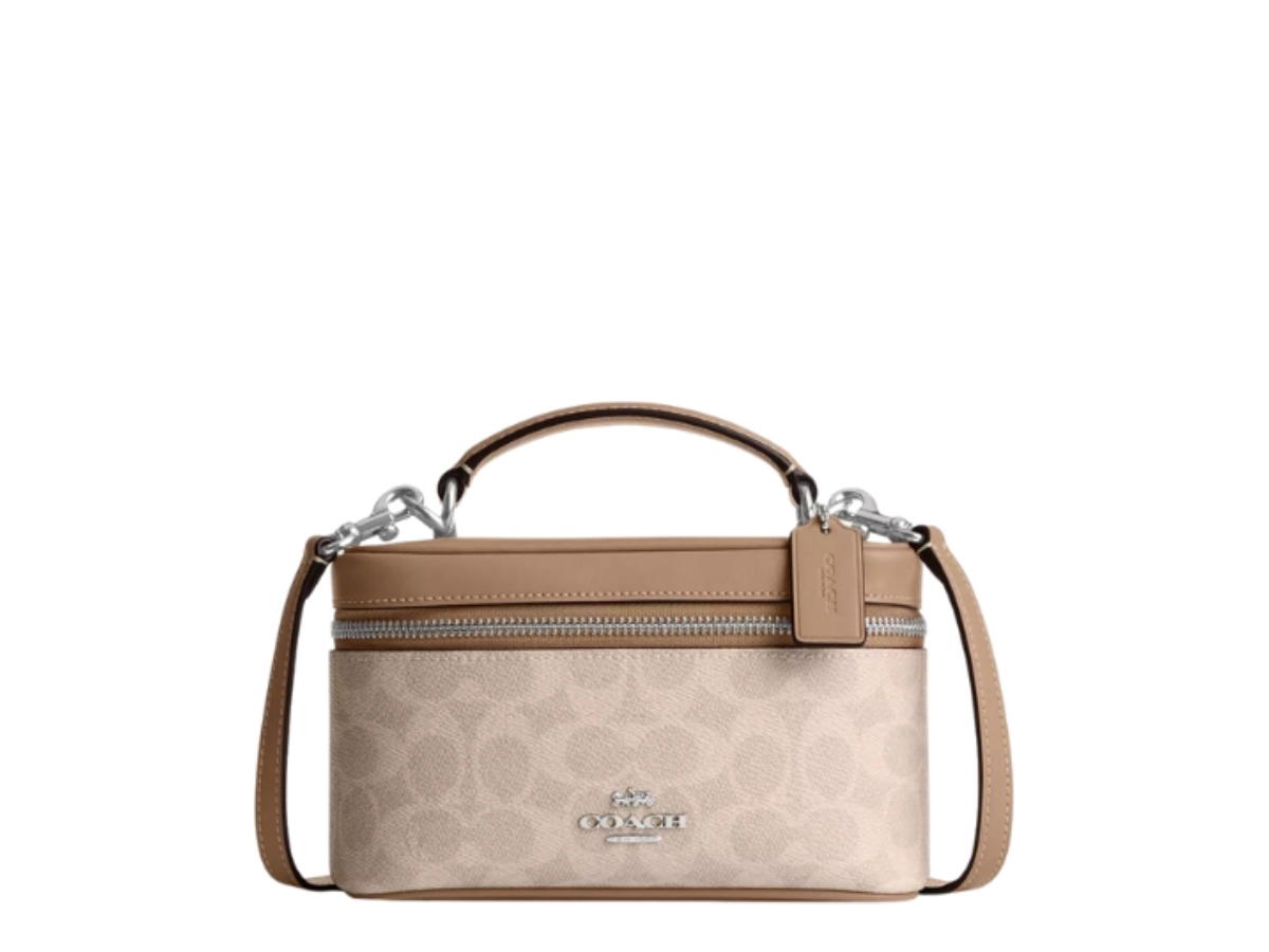 Coach Coach Rainer Crossbody Bag 18 In Signature Canvas Silver Sand Taupe