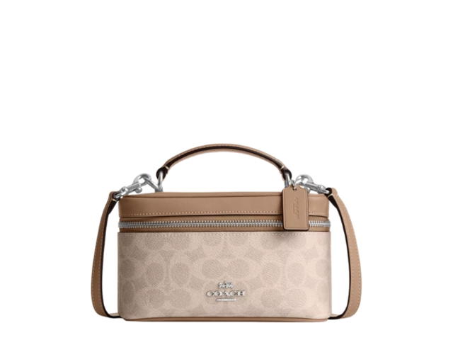 Coach Coach Rainer Crossbody Bag 18 In Signature Canvas Silver Sand Taupe - view 1