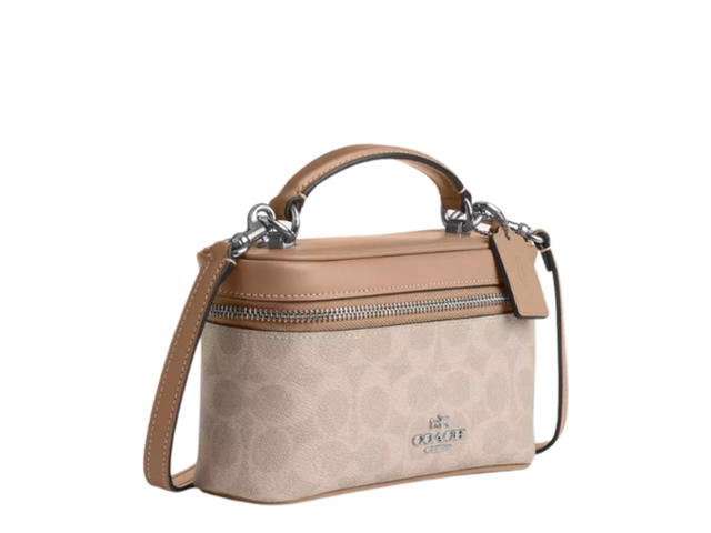 Coach Coach Rainer Crossbody Bag 18 In Signature Canvas Silver Sand Taupe - view 2