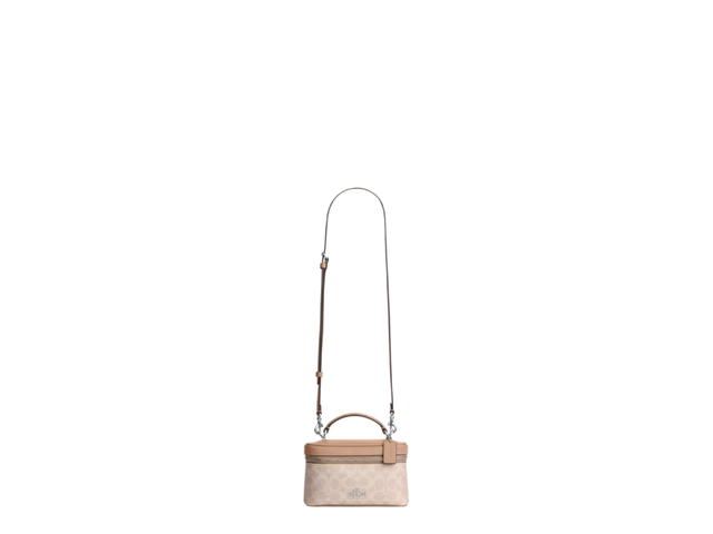 Coach Coach Rainer Crossbody Bag 18 In Signature Canvas Silver Sand Taupe - view 5