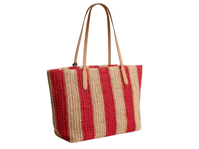 Coach Coach City Tote Bag With Stripes And Charm Red - view 2