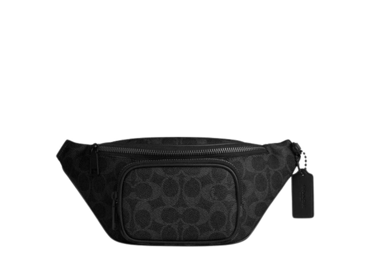Coach Coach Travis Belt Bag 30 In Signature Canvas Black