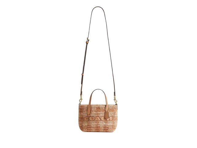 Coach Coach City Mini Tote Bag With Gingham Print Tan - view 2