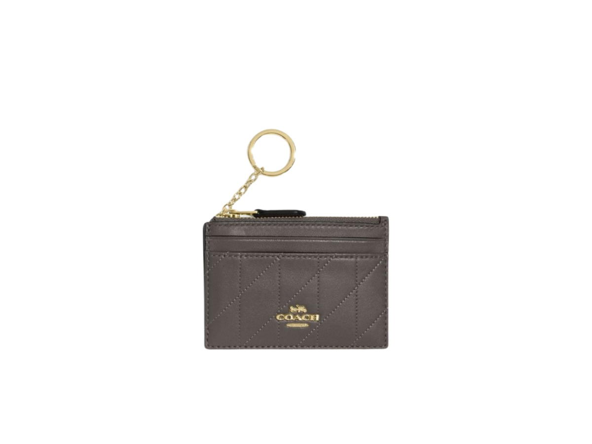 Coach Coach Mini Skinny ID Case With Quilting Slate