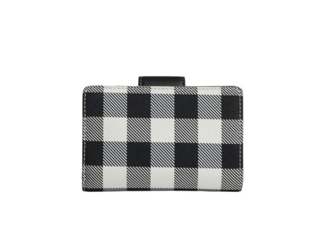 Coach Coach Medium Corner Zip Wallet Gingham Print Black - view 2